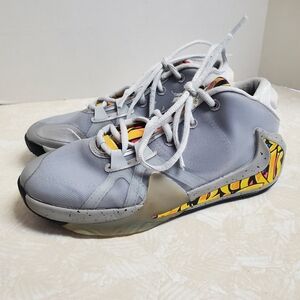 Nike Kids Graffiti Sneakers Gray with Yellow and Red Accents